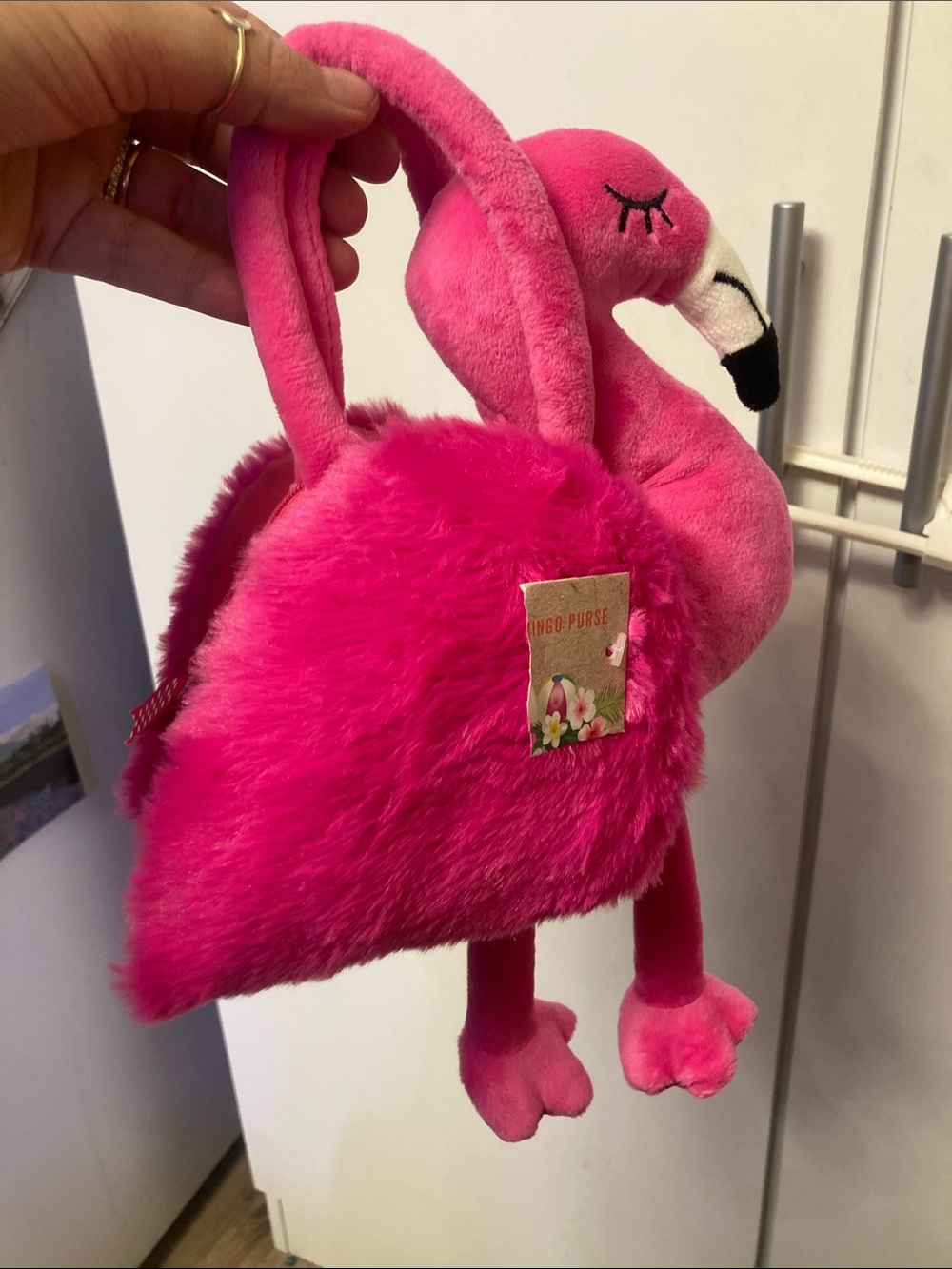Plush Flamingo Kids Purse